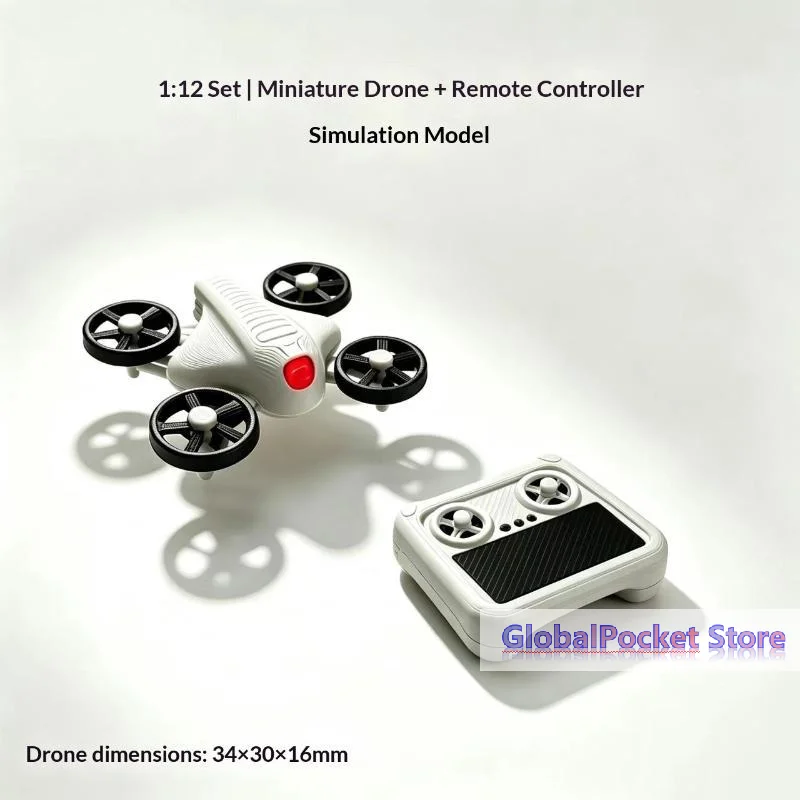 [TG823]1: 12 Scale Miniature Remote Control Drone Model, Miniature Scene Props, Dollhouse With A Strong Sense Of Technology.