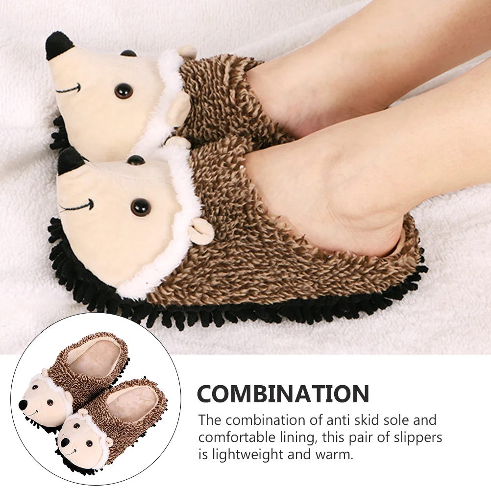 Animal Slippers Hedgehog Floor House Winter Universal Christmas Gift Women's