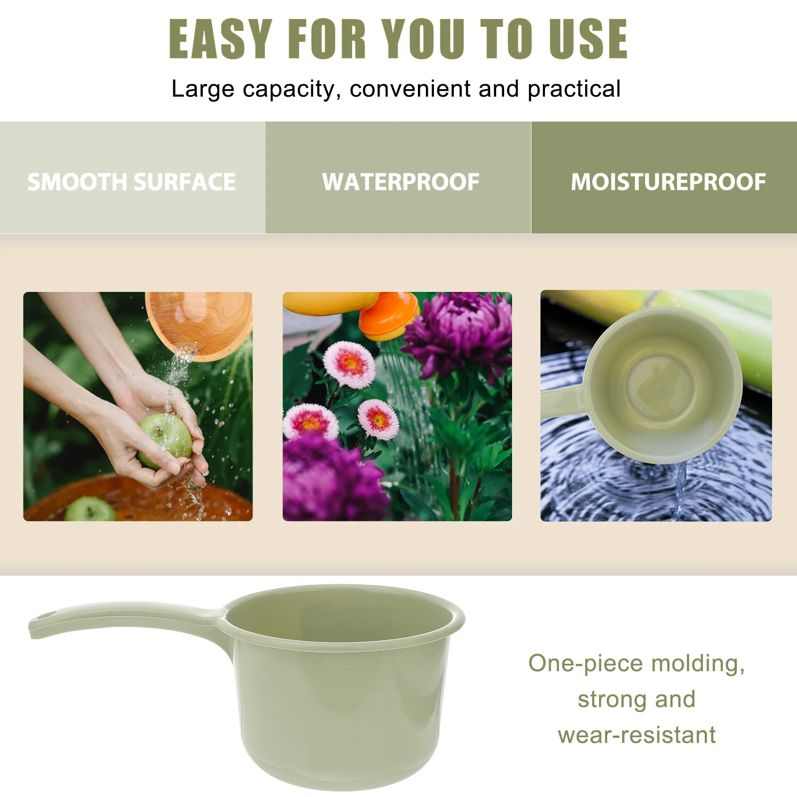 

2Pcs Water Ladles Long Handle Thick PP Material Kitchen Water Scoops Multipurpose Household Accessories