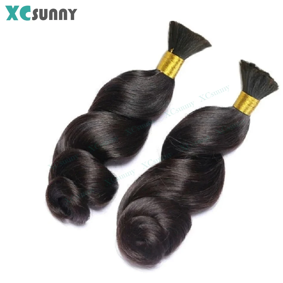 Menschliches Haar zum Flechten, lose Wellen, Boho-Zöpfe, Echthaarverlängerungen, Bündel ohne Schuss, französische Locken für Mädchen