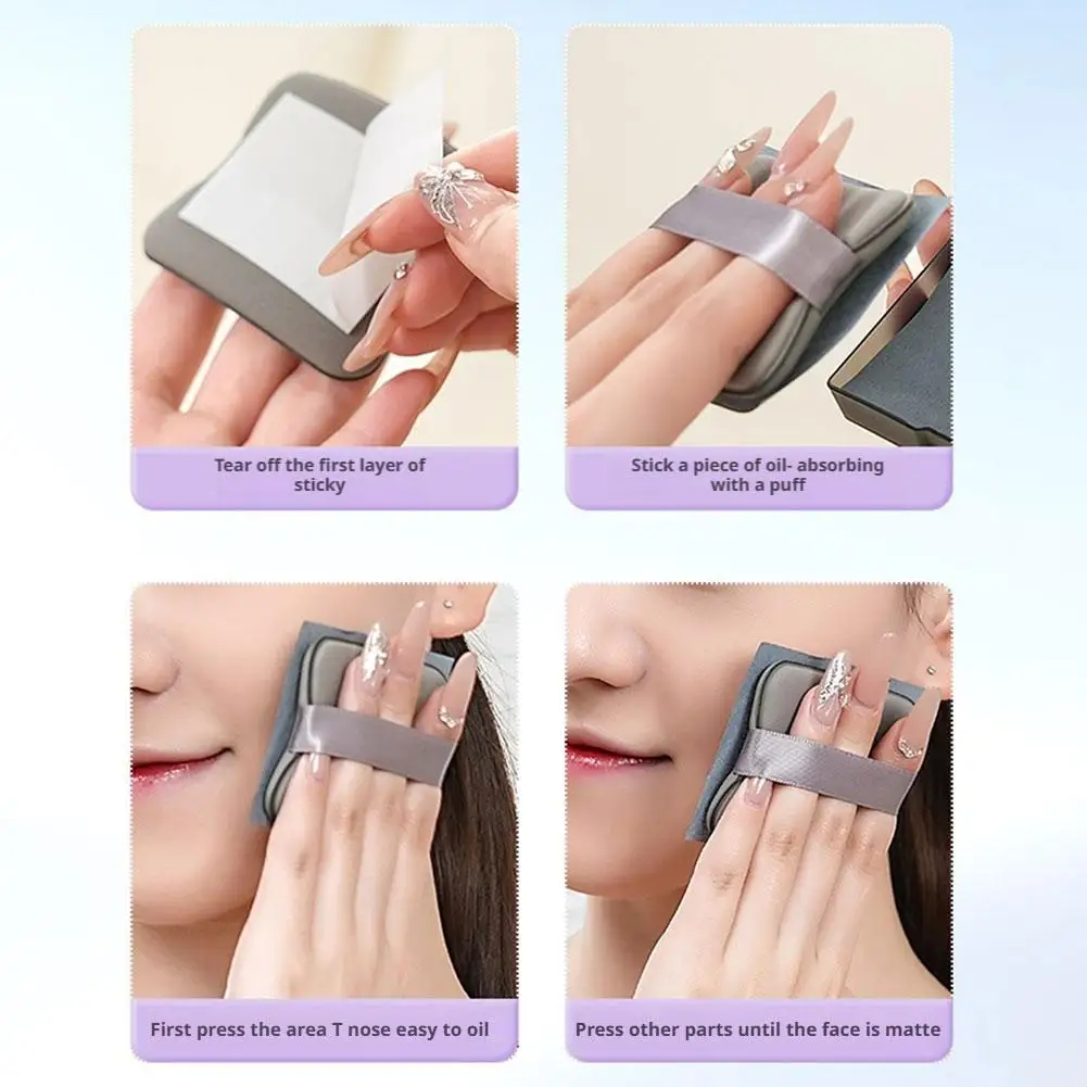 Kertas Penyerap Minyak Wajah Arang Bambu Kotak Penyimpanan Cermin Penyerap Minyak Wajah Portabel Kertas Penyerap Minyak Wajah yang Menyegarkan