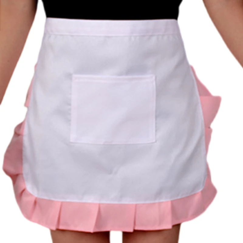 Maid Apron Ruffled Waist Apron Adjustable Women Apron Kitchen Cooking Apron Serving Apron for Kitchen Bakery Restaurant