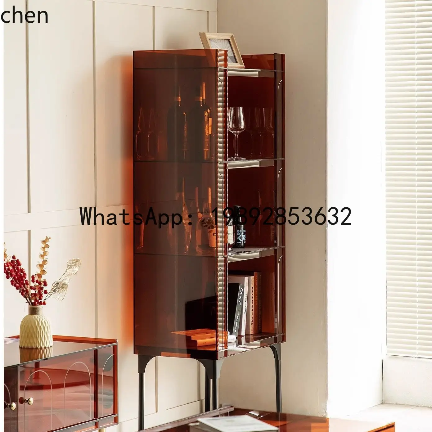 

B-1 Storage Rack Acrylic Wine Cabinet Bookshelf Display Side Cabinet