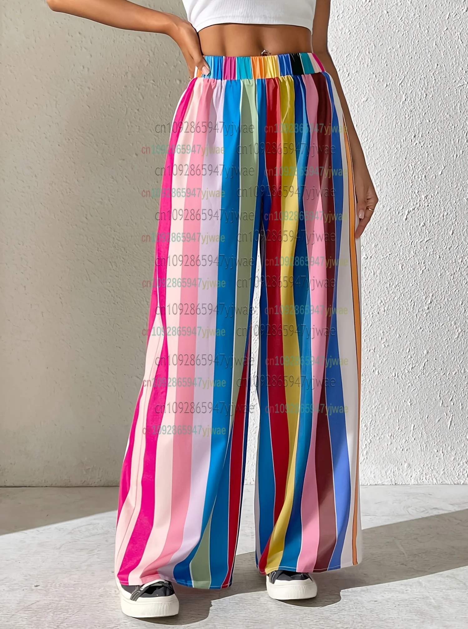 2026 Damen Freizeit-Pyjamahose mit Regenbogenstreifen, lange Hose, Damen-Pyjamahose, lässige Alltagshose, lange Hose für Damen und Herren, Pyjamahose