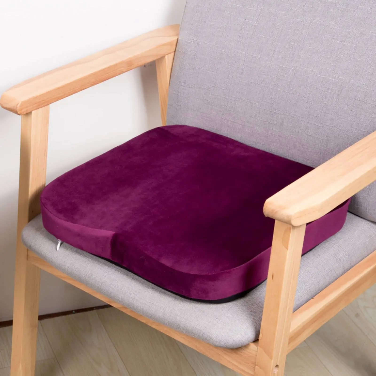 

Viscoelastic Foam Seat Pad Non-Slip Bottom Office Chair Pad Buttocks Support Pad Removable Cleanable Cover for Students