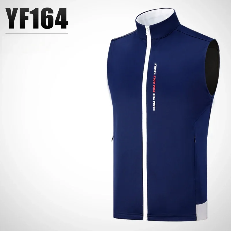 PGM Golf Men\'s Sweater Autumn Winter Windproof Vest Warm Stand Collar Vests Golf Clothing Men sports Golf Wear YF164