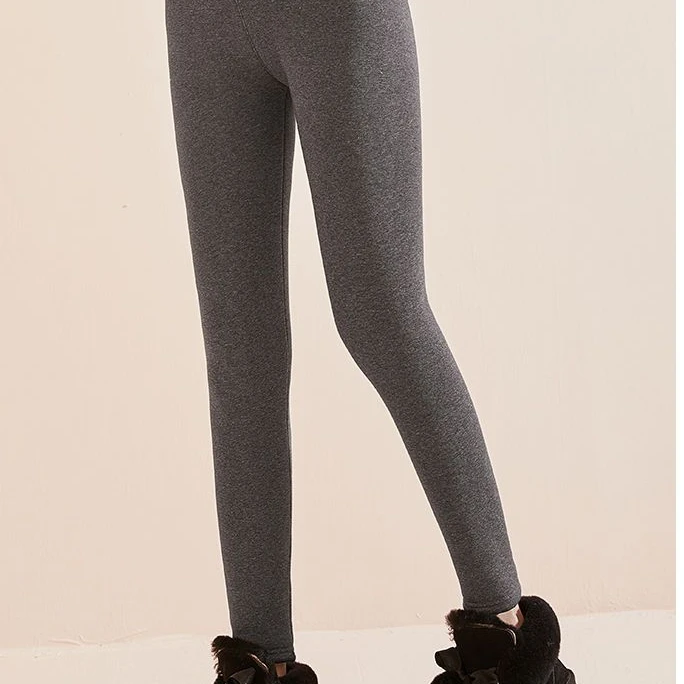 

Winter Thicken Velvet Cashmere High Waist Pants Keep Warm Women Leggings Skinny Ankle-length Trousers Stretchy Legging T253