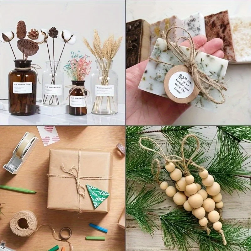 1 Buah Benang Rami Tugas Berat 200M X 2Mm, Tali Kerajinan Tebal 656 Kaki untuk Berkebun, Pembungkus Kado & Dekorasi Seni