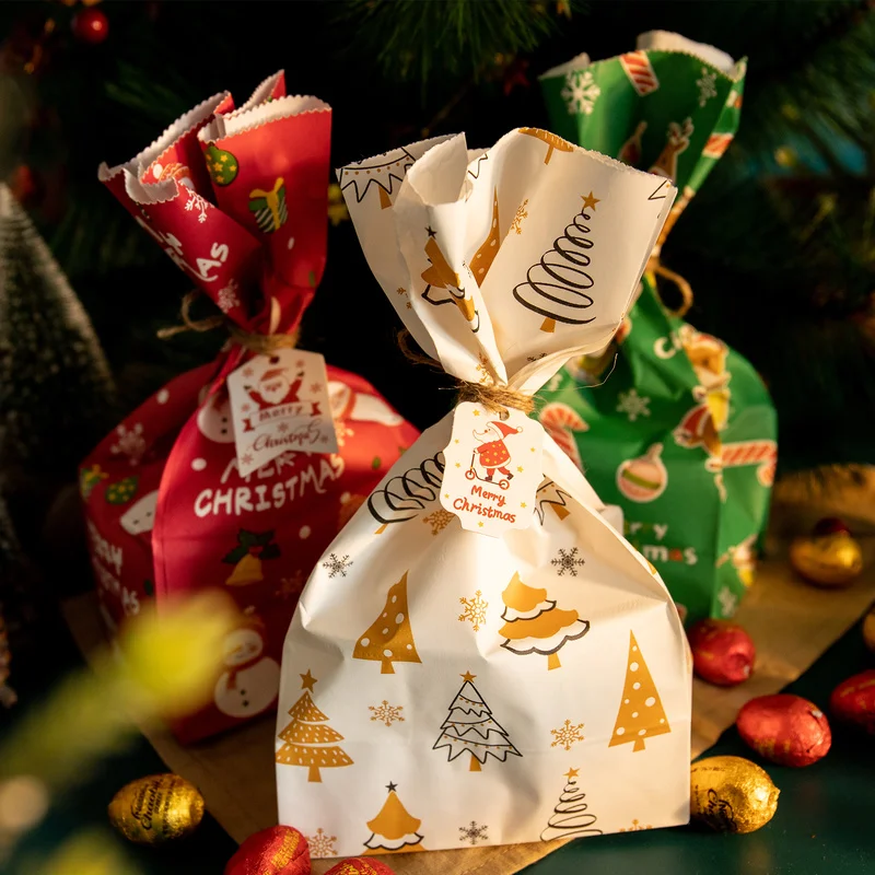 24 Sets Weihnachts-Geschenktüten aus Papier mit Aufklebern, Weihnachtsmann, Weihnachtsparty-Geschenktüten, Adventskalender, Leckerli-Tasche, Neujahrsparty-Zubehör – Detail 7