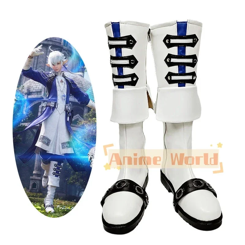 Final Fantasy XIV 6.0 Endwalker FF14 Alphinaud Leveilleur Shoes Cosplay Boots Halloween Carnival Boots Custom Made
