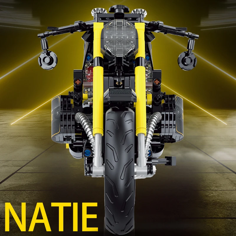 Technical Motorcycle Building Blocks Classic Motorbike Locomotive Racer Model Bricks Assemble Toy For Kids Birthday Gift