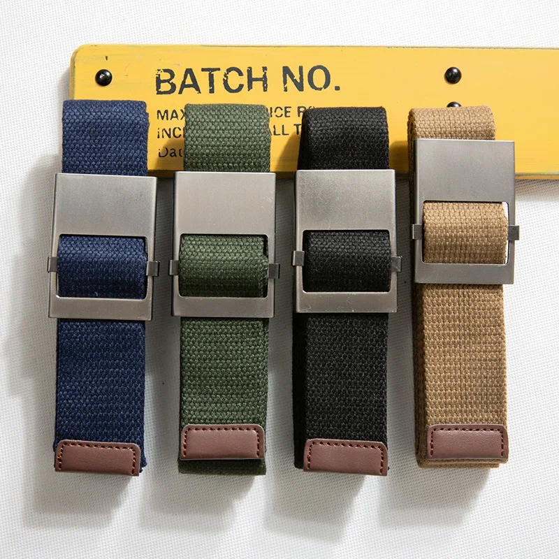 

2024 New Fashion Canvas Belts Men Fashion Metal Buckle Military Tactical Strap Male Elastic Belt for Pants Men's Tooling Belt