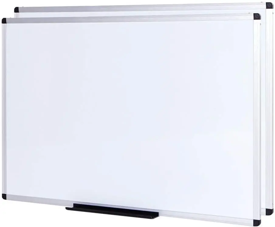 

Large Magnetic Dry Erase Whiteboard for Wall, 72x40 Inches, Pack of 2 with Marker Tray