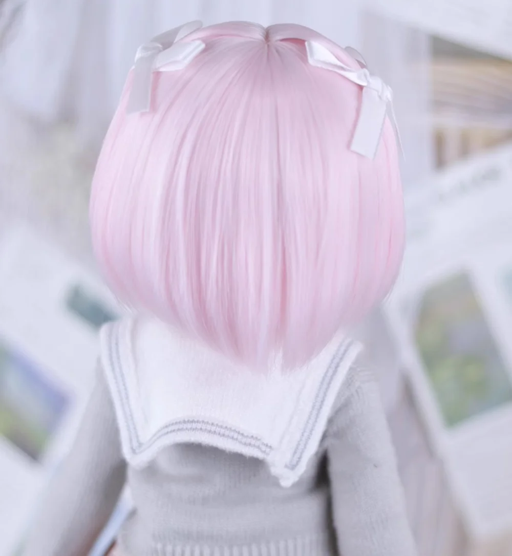 Bjd-Puppenkleidung eignen sich für 1/3 Größen Hochtemperatur-Seidenschleifen mit süßem Kurzhaar-Puppenzubehör