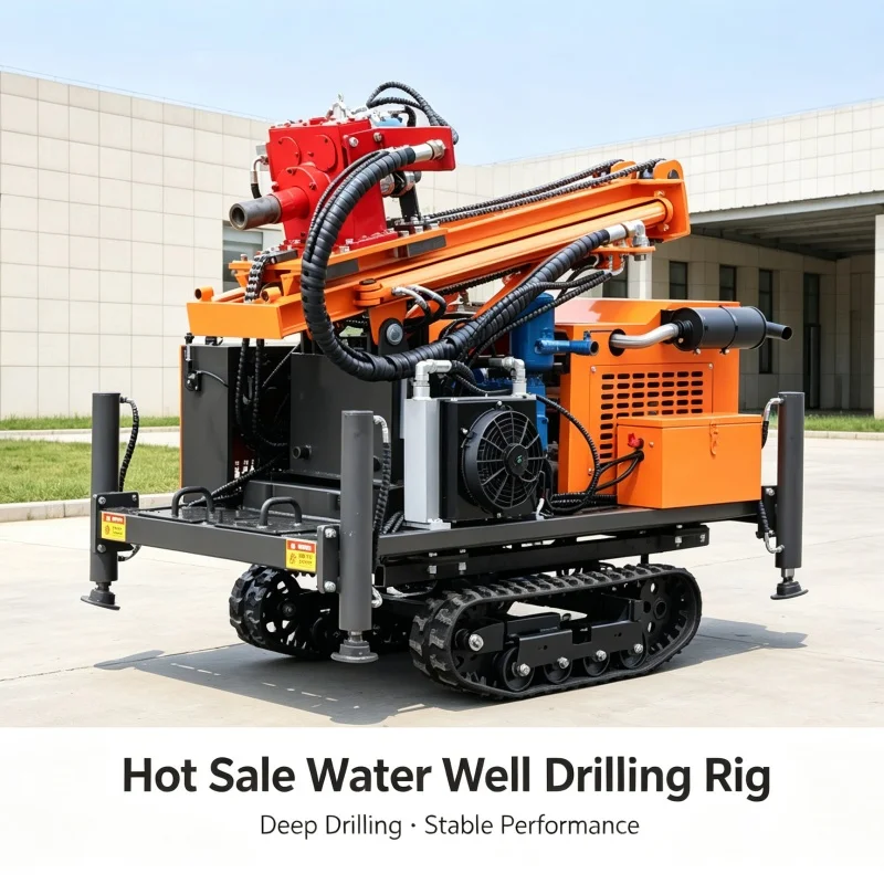 Customized Crawler Drilling Machinery, Full Hydraulic Water Air Dual Use Farmland Orchard Rock Well Drilling Machine