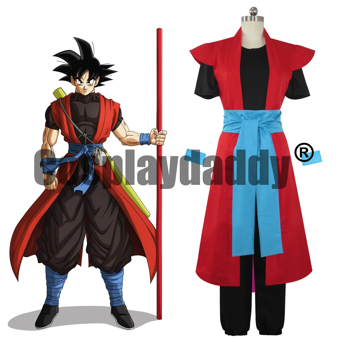 

IN STOCK Time Patrol Xeno Goku Cosplay Costume Son Goku Zeno Kakarot Red Goku Anime Manga Outfits