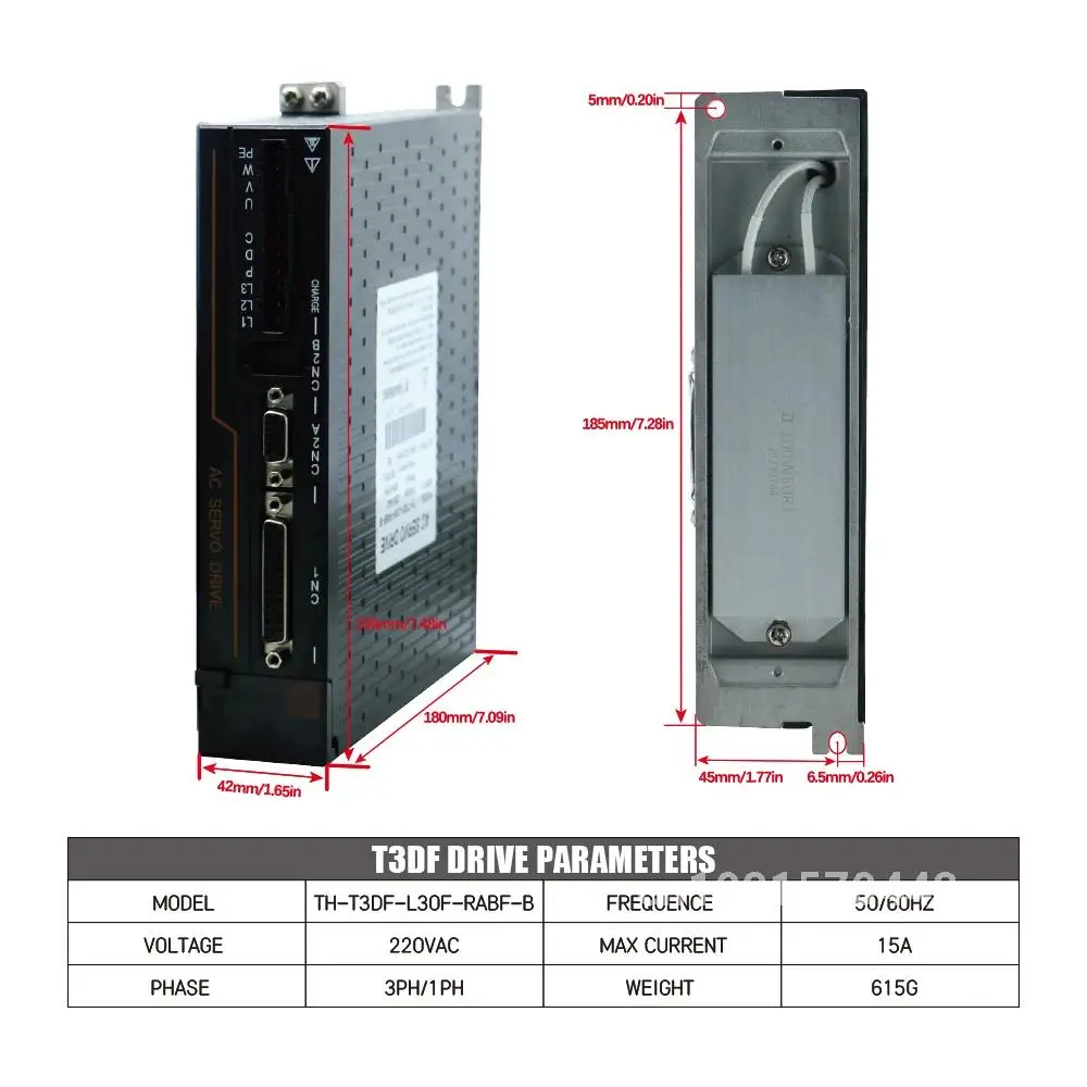 3.8KW 130ST-M15025 Servo Motor 15N.m 2143ozin MAX 30N.m 2500RPM + Servo Drive T3DF T3A RS485 220V AC 380V For CNC Lathe