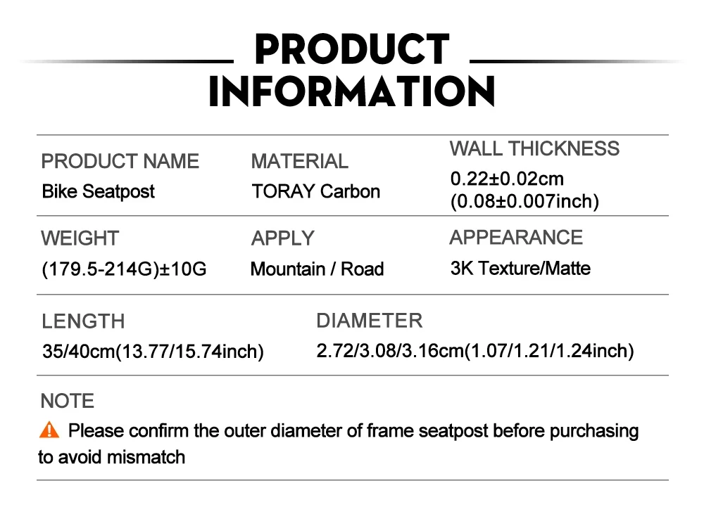 TOSEEK Ultraleichte 3K Carbon-Sattelstütze MTB/Rennrad Fahrradsattelstütze mit 20mm Offset 27,2/30,8/31,6*350/400mm Grau Matt – Detail 6