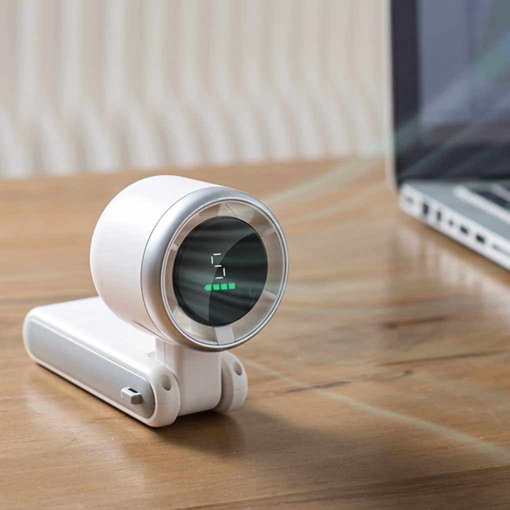 ABS Rechargeable Fan Hand Held Turbofan Blade Strong Power Small Size Rechargeable Portable Fan