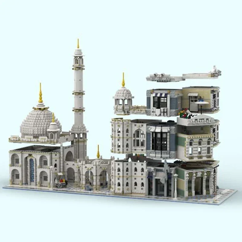 Moc Mattoni da costruzione Famoso modello Street View Moschea Angolo Tecnologia Blocchi modulari Regali Giocattoli di Natale Set fai da te Assemblaggio