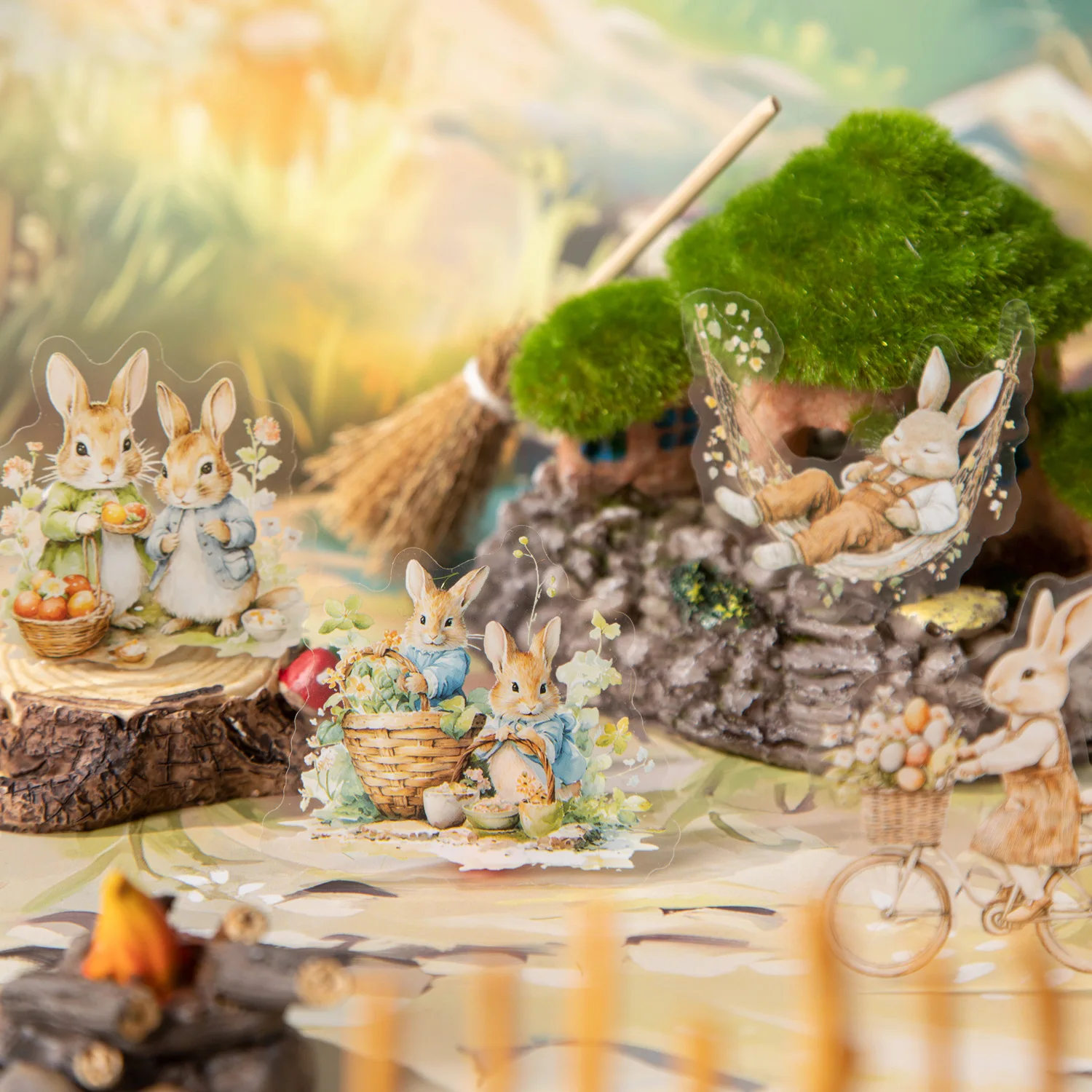 15pcs/1lot kawaii Stationery Sticker Rabbit Life junk journal Decorative Scrapbooking DIY Craft Sticker