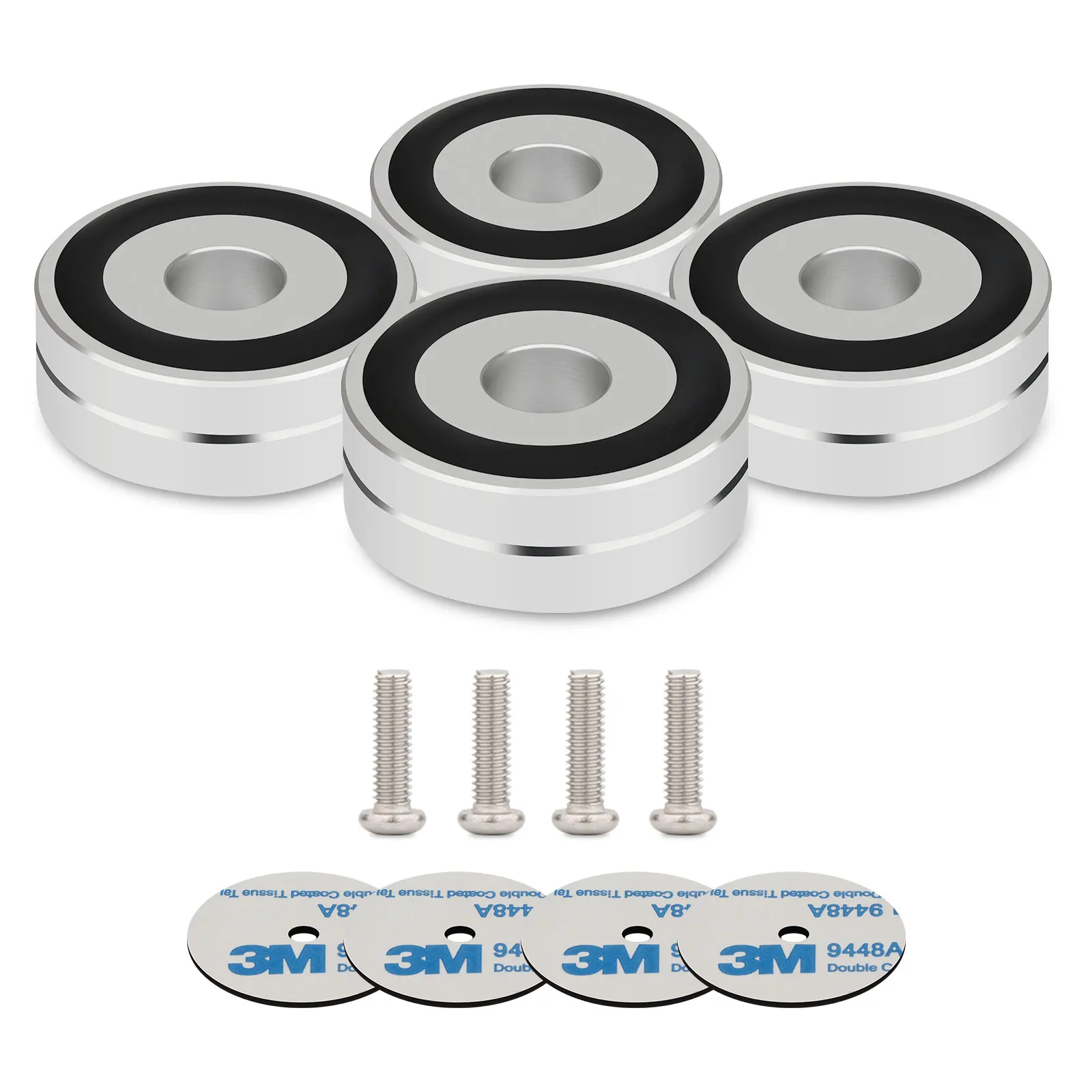 4PCS Turntable Aluminum HiFi Turntable Isolation Feet Stand Speakers Spikes Audio Pads Amplifier/Speaker/Turntable 40mm*15mm