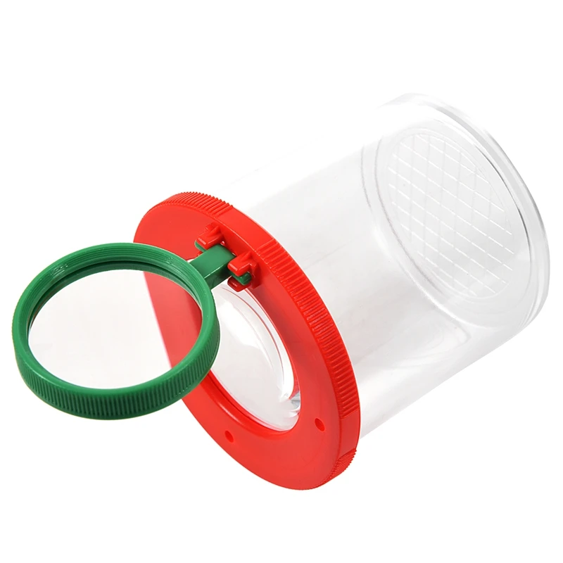4X Two Lens Insect Viewer Locket Box Magnifier Bug Magnifying Loupe Kid Toy Gift