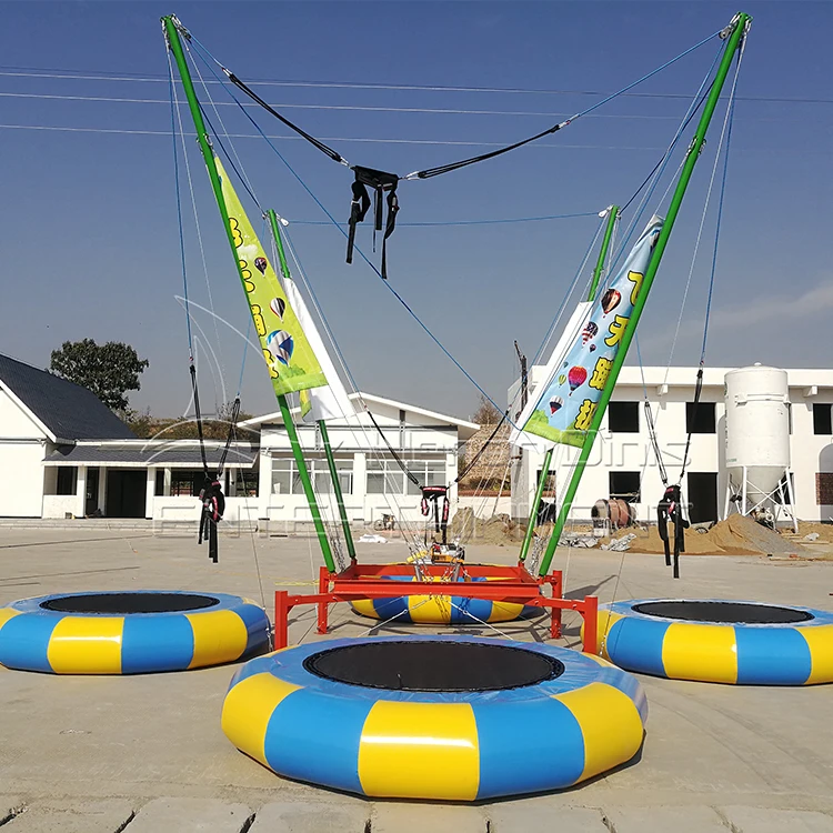 Low Price Amusement Park Equipment Bungee Jumping Trampoline Including Customized Service For Sale