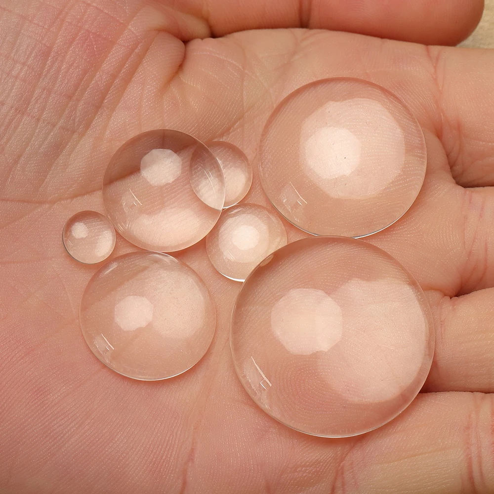 

50pcs 14mm Clear Glass Cabochon For DIY Jewelry Making