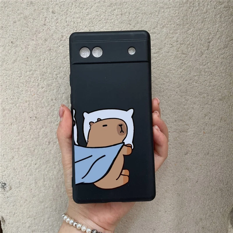 Cute Cartoon Capybara Clear Phone Case For Google Pixel 8Pro 7 8 6 6A 7A Lovely Animal Soft Silicone Cover For Google Pixel 8A