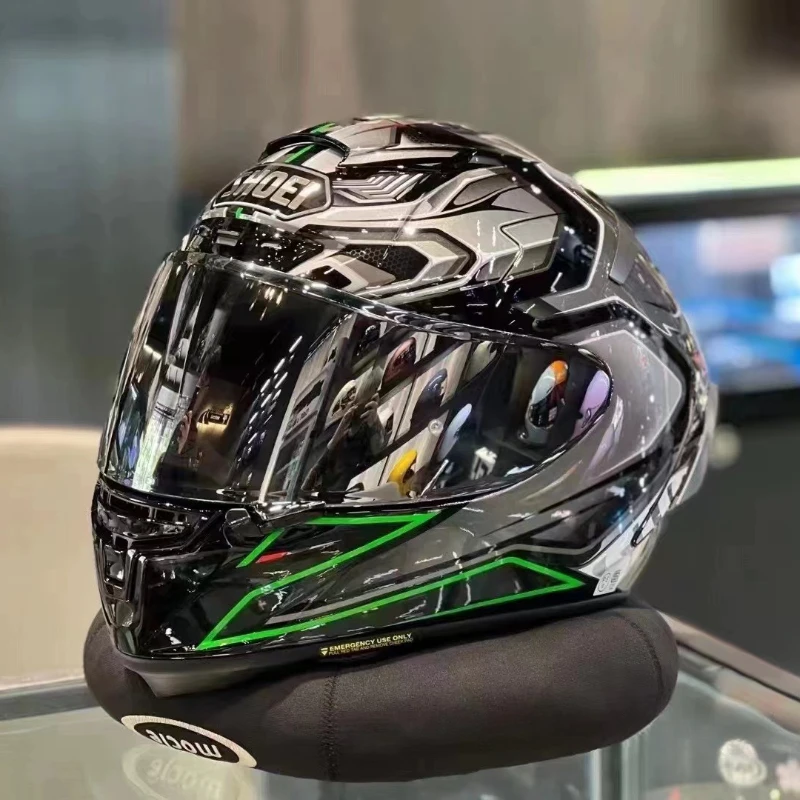 

X-Fourteen Full Face Helmet X-Spirit III Aerodyne TC-4 Green Silver Helmet Solid X-14 Sports Bike Racing Motorcycle Helmet