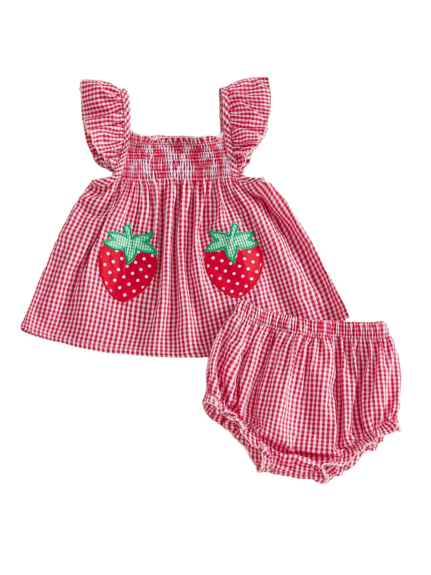 

Toddler Girls Cute Ruffle Sleeve Watermelon Print T-shirt and Shorts Set Adorable Summer Outfit for Baby Girls 2 Piece Set