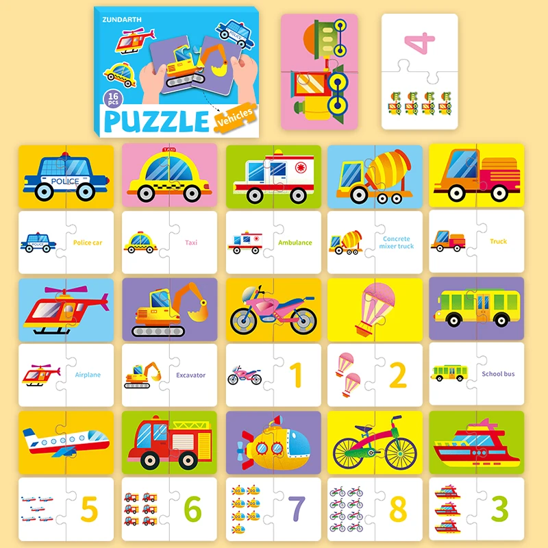 2026년 신제품 유아용 종이 퍼즐 0-3세 몬테소리 조기 교육 학습 장난감 재미있는 테마 인식 선물 아기 어린이용