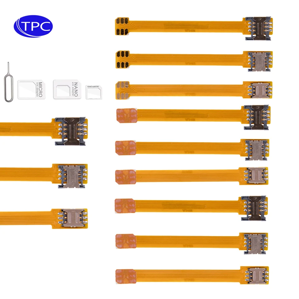 PCB Nano 4FF Преобразователь SIM-карты FPC Удлинительный кабель для Nano 4FF Micro 3FF Стандарт 2FF Sim Usim Адаптер для карты Линия преобразования