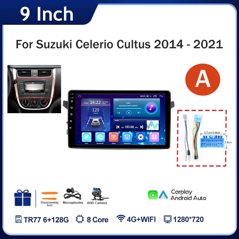Voor Suzuki Celerio Cultus 2014 - 2021 Autoradio Android Multimedia Speler Gps-navigatie Carplay Scherm Auto Stereo