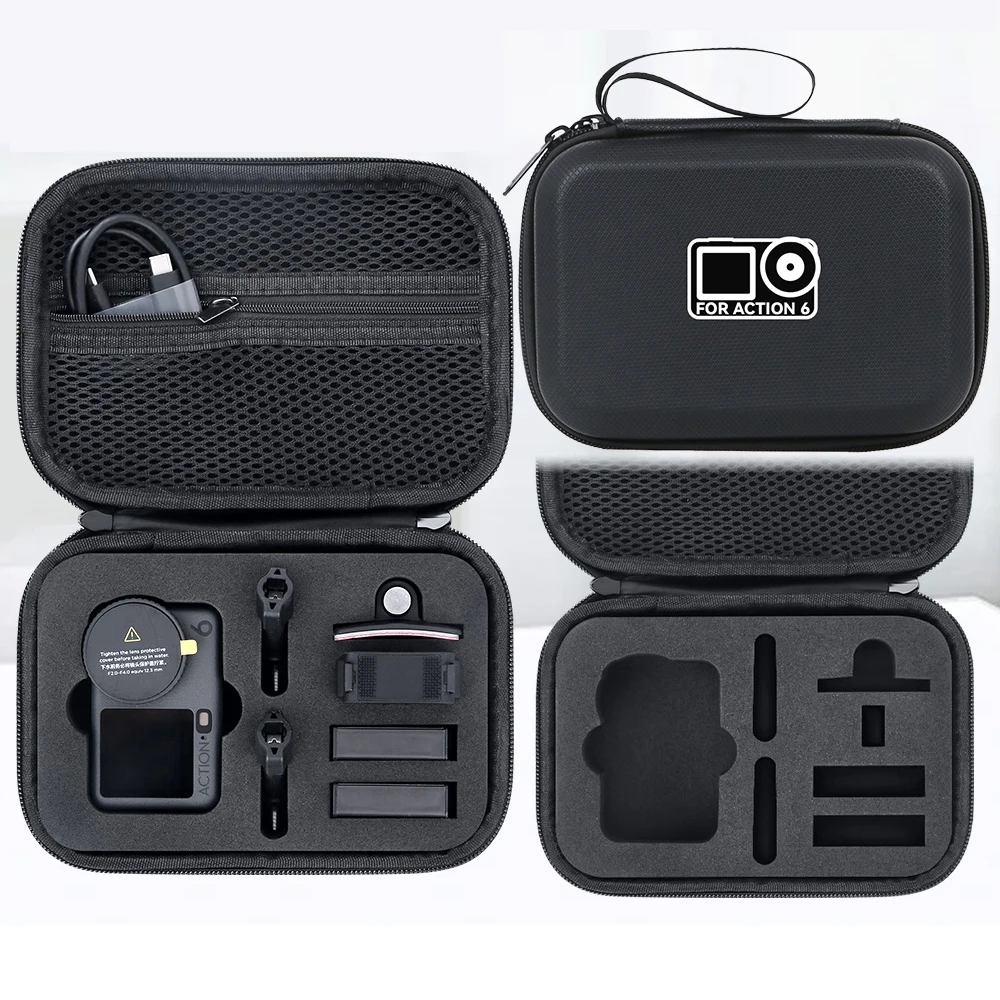 

Carrying Case for DJI Osmo Action6 Creator Bundle,Storage Bag Portable Organizer Waterproof PU Protective Box for Action6 Camera