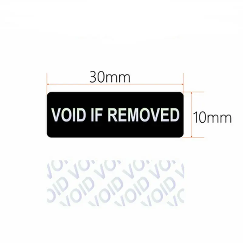 1000PCS 30X10mmVOID Sealed Holographic Sticker Anti-counterfeiting Sticker Disposable Tamper-proof Label Tear off invalid labels