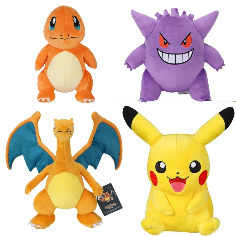 

2025 @ Pokemon плюшевые игрушки Пикачу Чаризард кукла Генгар Сквиртл плюшевая кукла Espeon Glaceon Umbreon мягкие мультяшные игрушки детский подарок