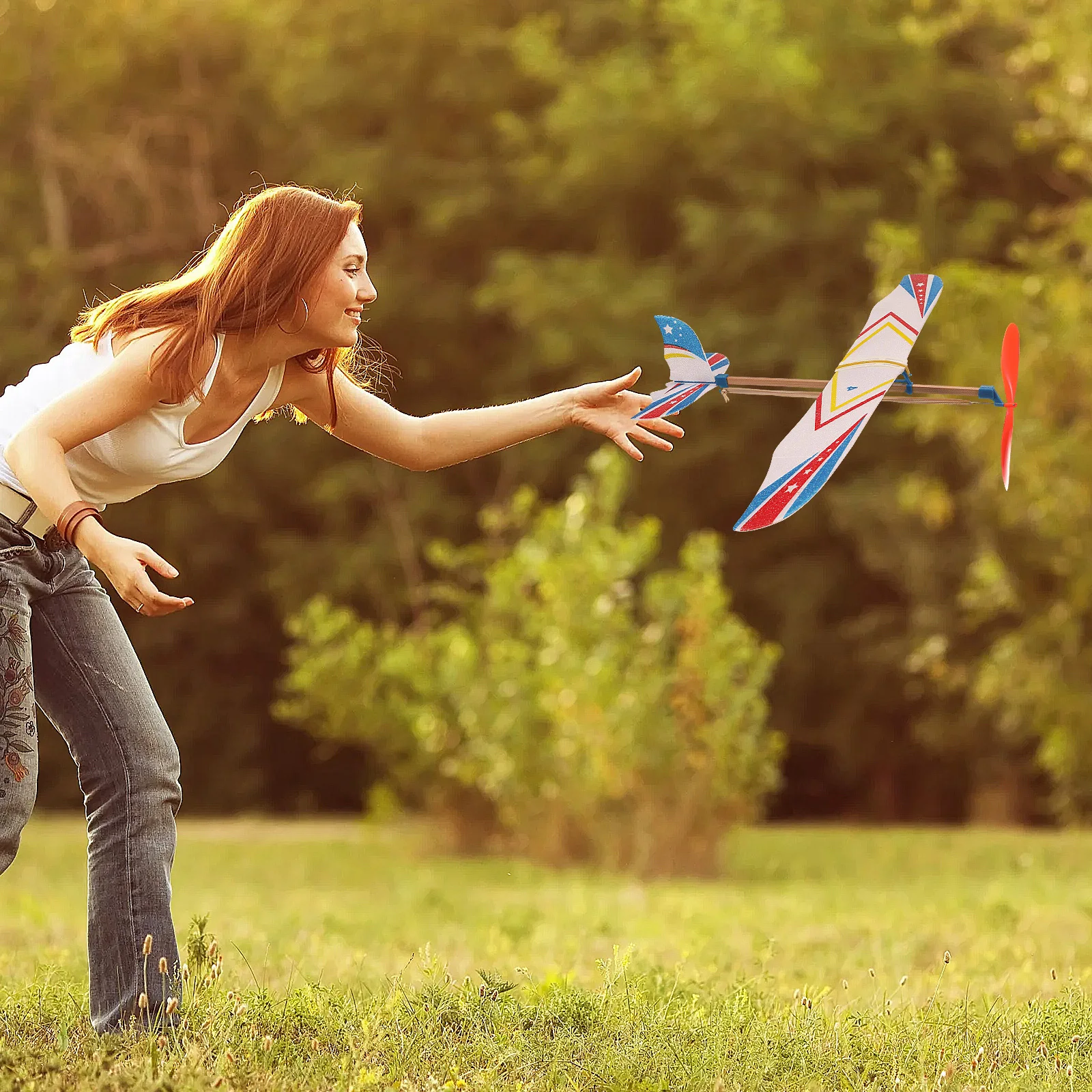 Set di 5 Aeroplani a Vento Fai-da-Te, Giocattoli Educativi per Bambini, Aerei Volanti Fatti a Mano, Set di Attività per Bambini, Colori Vivaci, Giocattoli Aerei Fai-da-Te