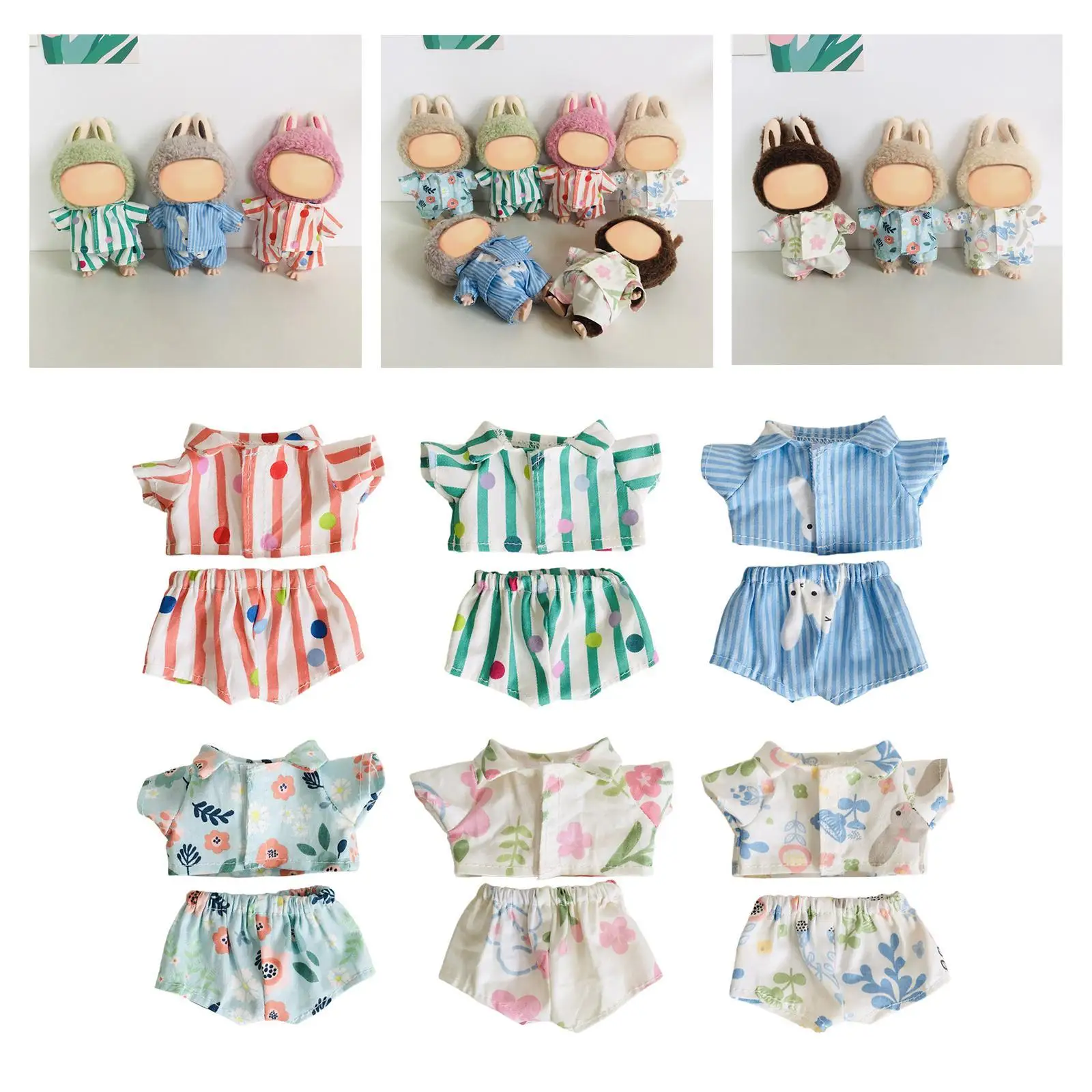 Doll Shirt+Shorts Costume Soft Educational Toy Handmade Clothing Doll Clothes for 15cm Pendant Dolls Girls Dolls Fashion Doll