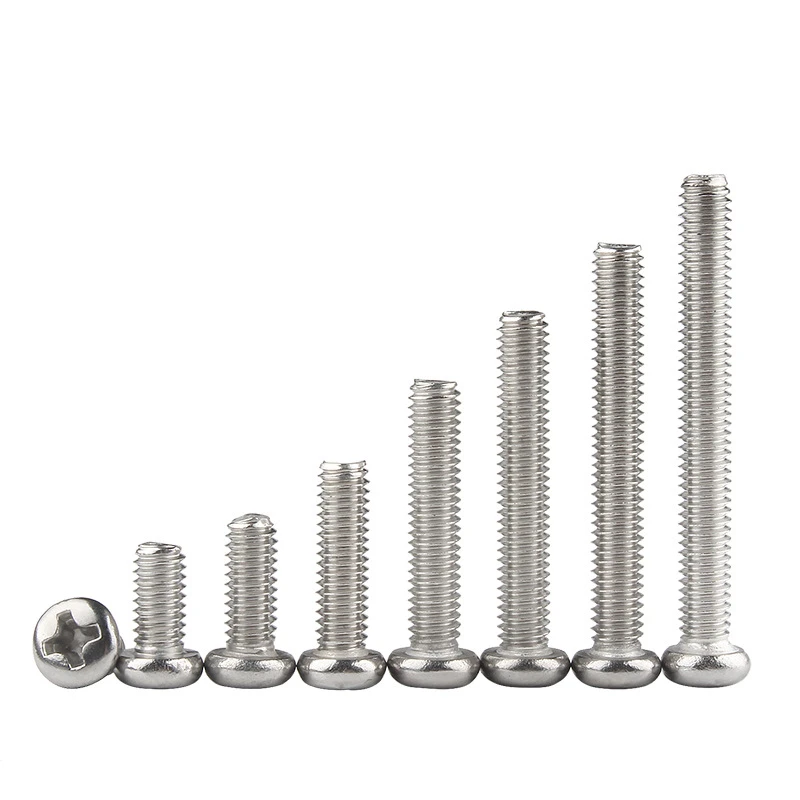 M4 M5 M6 M8 M10 304 Stainless Steel Cross Recessed Pan Round Head Screw Phillips Bolts
