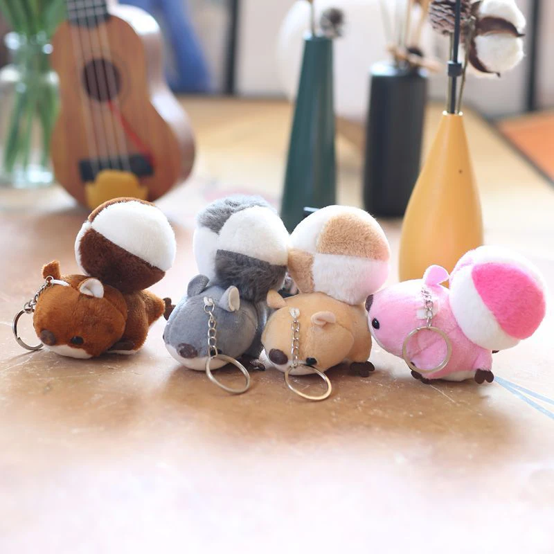 Cute Cartoon Animal Plush Doll Toys Keychain School Bag Pendant Decoration Accessories