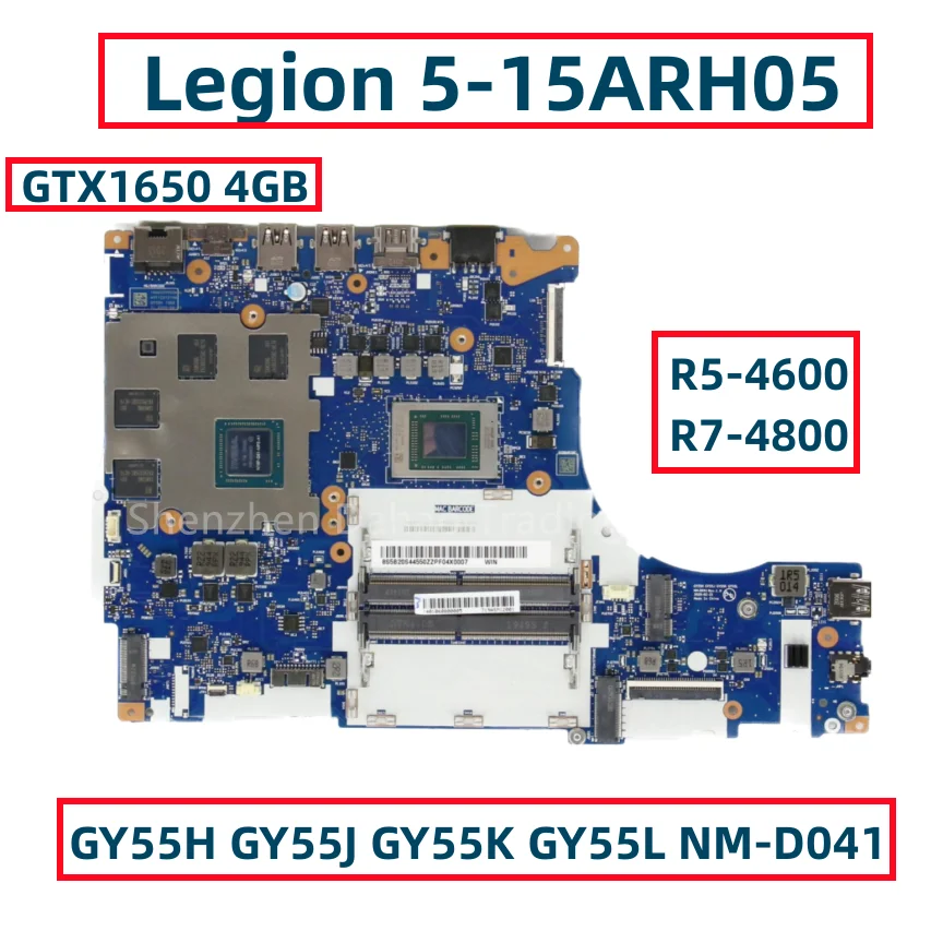 

GY55H GY55J GY55K GY55L NM-D041 для ноутбука Lenovo Legion 5-15ARH05 материнская плата со стандартным ЦПУ GTX1650 4 ГБ полностью протестирована