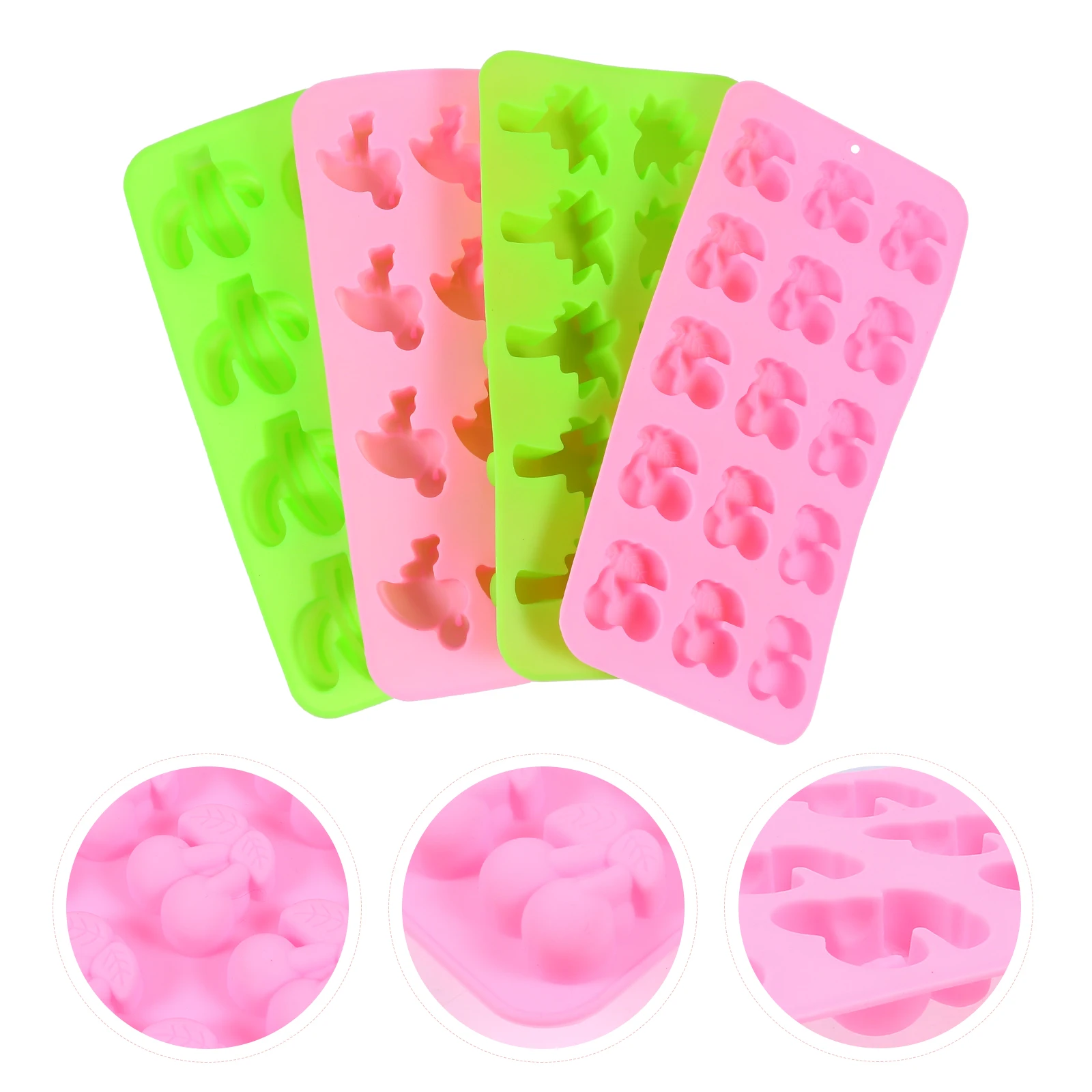 

4Pcs Silicone Chocolate Molds Creative DIY Baking Cake Candy Biscuit Molds Safe Non-Corrosive Supplies Baking Supplies