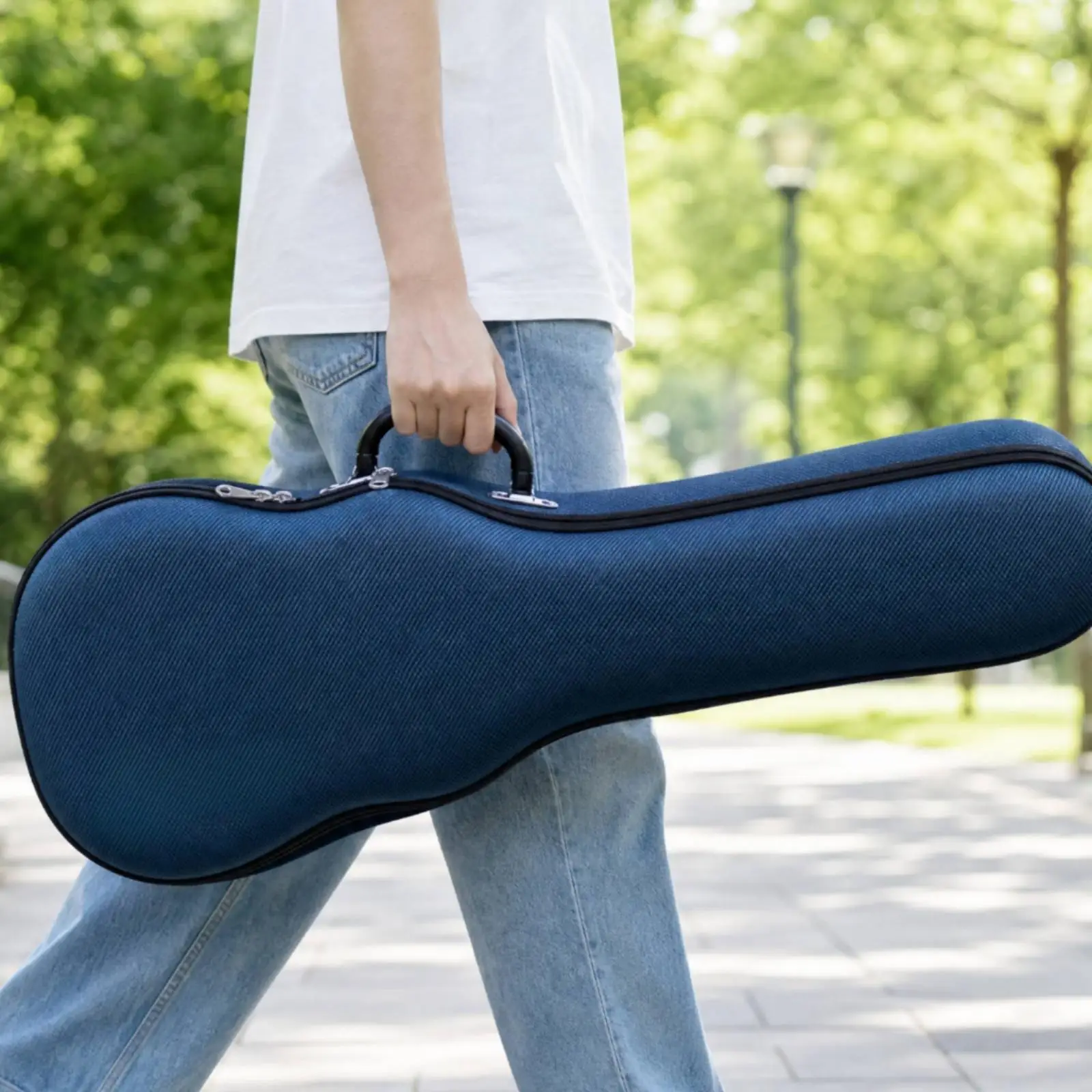 Protective Ukulele Hard Case for 26 Inch Musical Instrument with Adjustable Shoulder Strap
