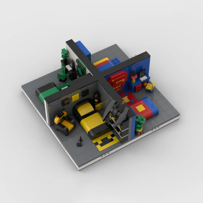 281PCS MOC Super Heroes Room Design Kreative bausteine Pädagogisches spielzeug Modulare geschenke Ornamente