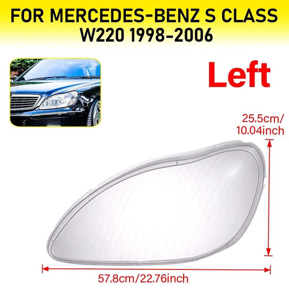 

Car Front Headlight Lens Cover Headlamp Lampshade Glass Lamp Shell For Mercedes-Benz W220 S600 S500 S350 1998-2005