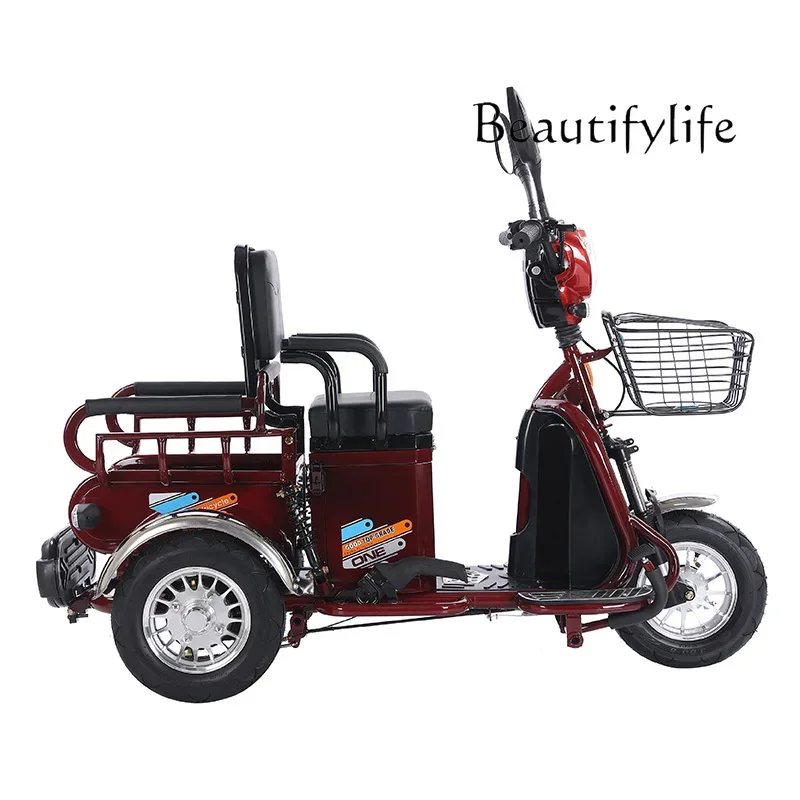 Electric Tricycle Household Small Ladies Parent-Child Elderly Battery Car Manned Pull Dual-Use