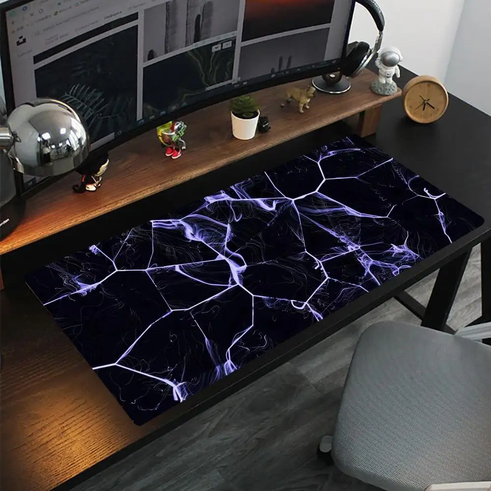 

Lightning cracks and technological sense Mouse Pad Oversized lock edge mouse pad for gaming computer keyboard and desk