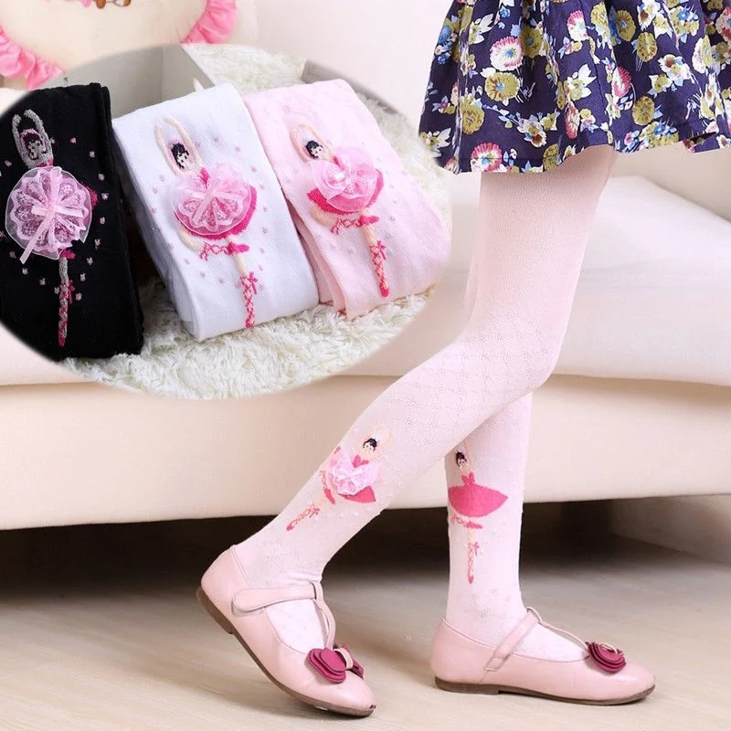 Kids Fashion Tights Spring Autumn Ballet Girl Pantyhose Cotton Knitted Cute Princess Dance Stockings Children' s Leggings 4-12Y view 3